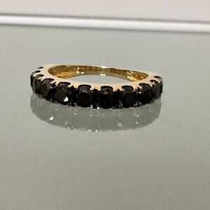 New 2.0 carat total weight natural black diamond half eternity ring